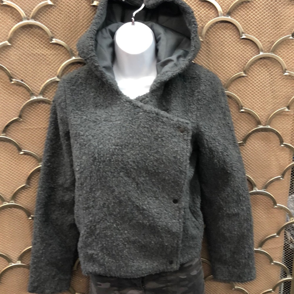 Jack snap front hooded coat